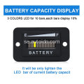 LED -batterikapacitetsindikator Batteriladdning och urladdning